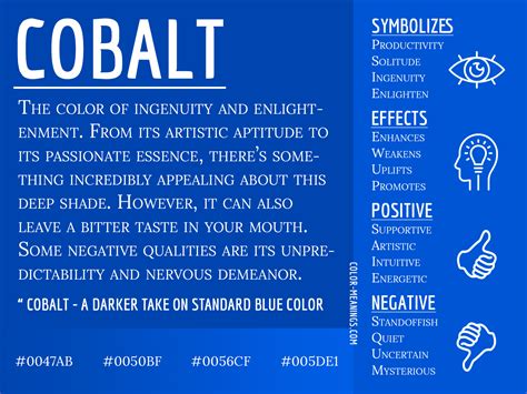 Cobalt Color Meaning - The Color Cobalt Symbolizes Ingenuity and Enlightenment