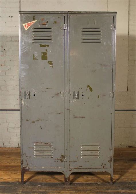 Vintage Pair of Lockers Distressed Set Oversized Steel Metal Storage ...