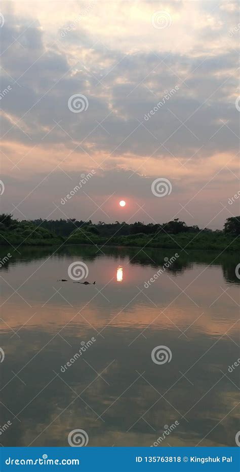 Sunset View stock photo. Image of lakeside, sunset, view - 135763818