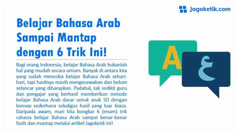 Belajar Bahasa Arab Sampai Mantap dengan 6 Trik Ini!