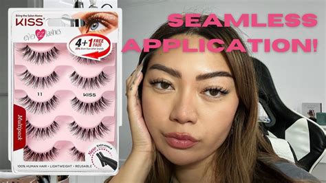 The BEST way to apply Kiss 11 Lashes! - YouTube