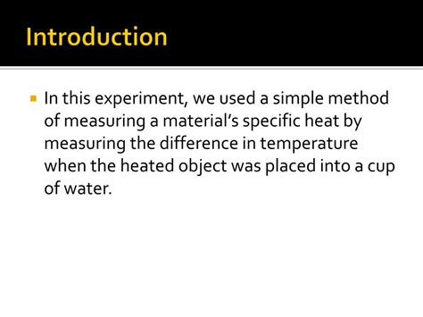 PPT - Specific Heat Experiment PowerPoint Presentation, free download ...