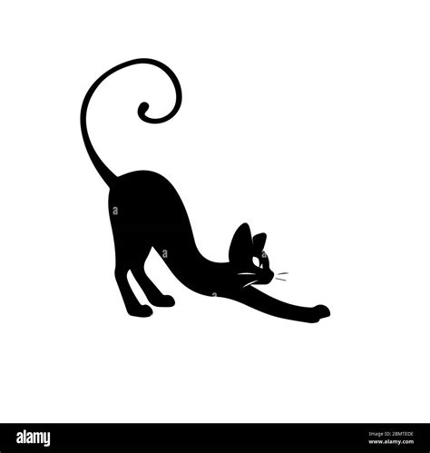 Cat silhouette on white background Stock Photo - Alamy