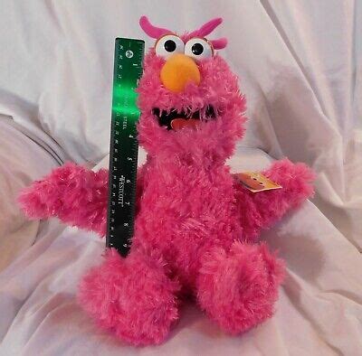 New 17" Furry Pink Telly Monster Plush Sesame Street Place Huggable ...