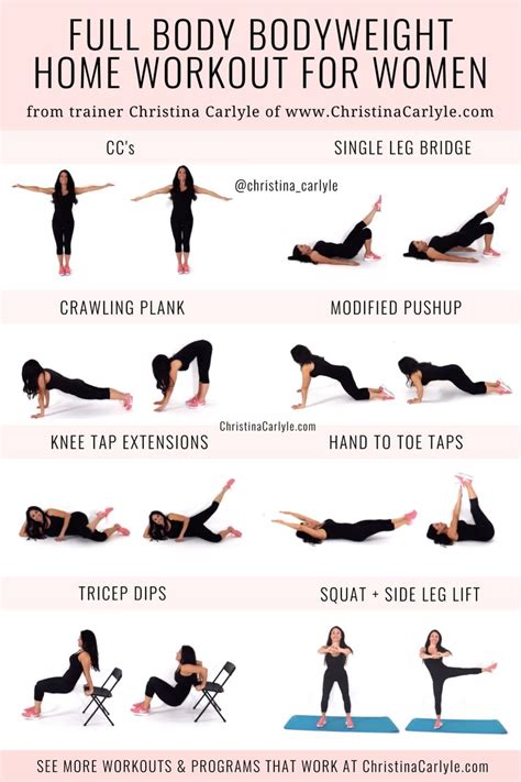 Bodyweight Workout for Women | Full body bodyweight workout, Full body ...