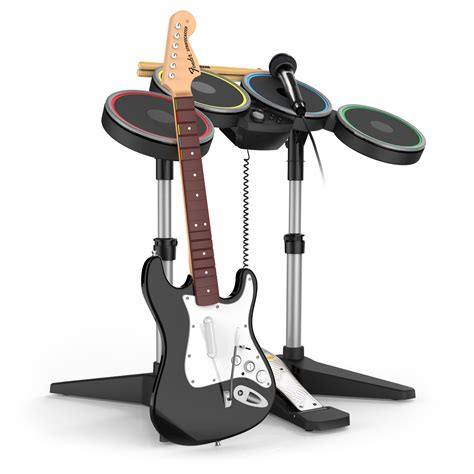 Rock Band 4 PS4/PS5 Drum Kit w/Cymbals & Double Bass Pedal and Rock ...