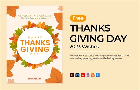 Thanksgiving Day 2023 Wishes in Illustrator, PDF, SVG, PNG, PSD ...