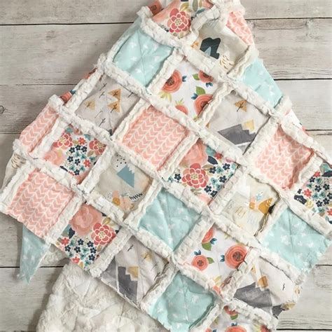 Floral Mountain Minky Rag Quilt Baby Blanket for Girls | Etsy Girls Quilts, Quilt Baby, Shabby ...