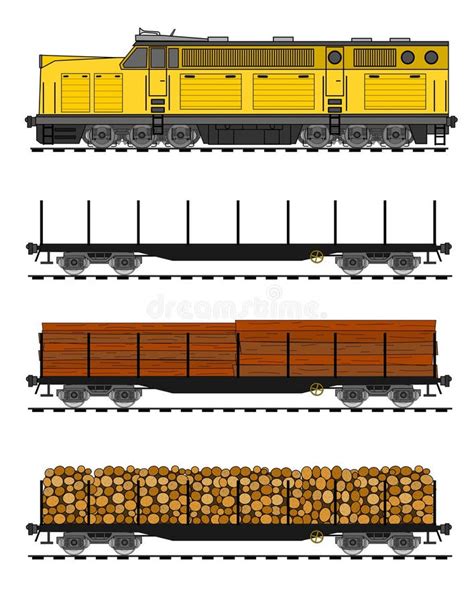 American Style Freight Train Stock Vector - Illustration of carriage ...