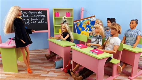 Barbie high school ! Routine school life - Doll and School Playset - YouTube