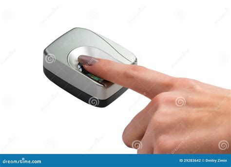 Biometric Scanner Isolated on White Stock Photo - Image of employee, identification: 29283642