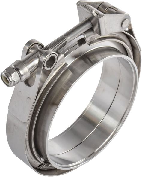 JEGS 30863 Quick Release V-Band Clamp & Flanges 4 in. OD Tube 304 ...