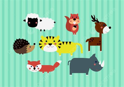 Clipart Cartoon Animals For Babies 2 Animal Sticker Clip Art Vector, Animal, Sticker, Clip Art ...