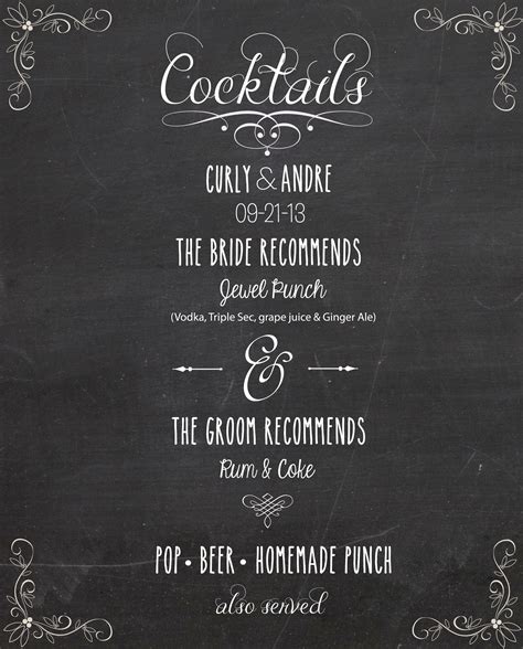 Chalkboard Wedding Menu | Wedding menu chalkboard, Chalkboard wedding ...