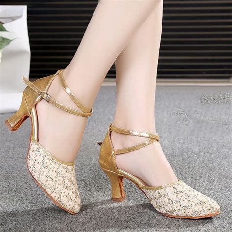 Women Dancing Shoes Ballroom Latin Dance Shoes Closed Toe Ruer Sole ...