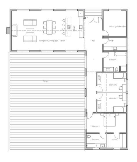 House Plan CH259 | L shaped house plans, L shaped house, House layout plans