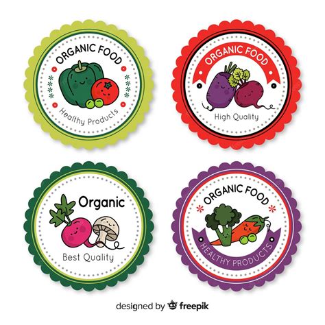 Free Vector | Organic food label collection