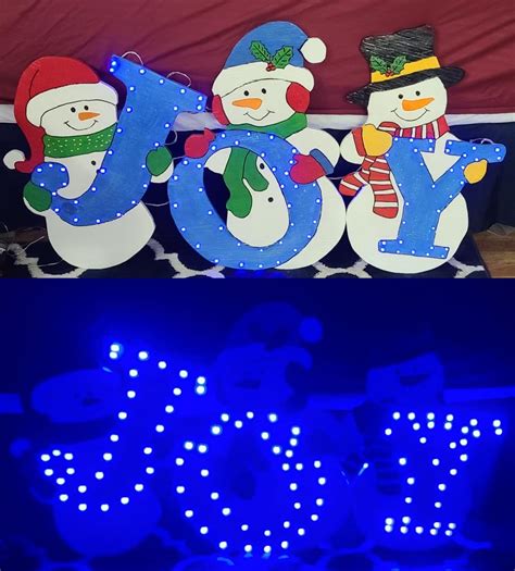 Snowman Lighted Joy Sign $130 With Lights $80 Without | TF Yard Decor