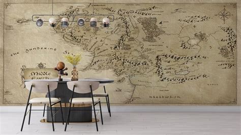 LOTR Map Wallpaper Map Wallpaper Wall Deco Stylish 3D - Etsy