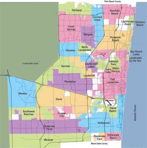 Map Of Broward County - HolidayMapQ.com