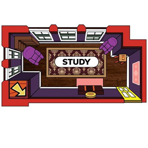 Cluedo Game Study Area Wall Decal - 28 Inches x 28 Inches Vinyl Bedroom Living Room Lecture Area ...