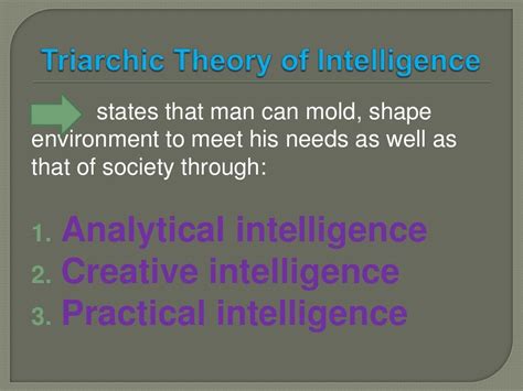 Individual differences: TRIARCHIC THEORY OF INTELLIGENCE BY STERNBERG