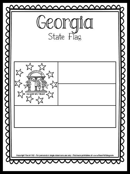 Georgia State Flag Coloring Page - Free Printable