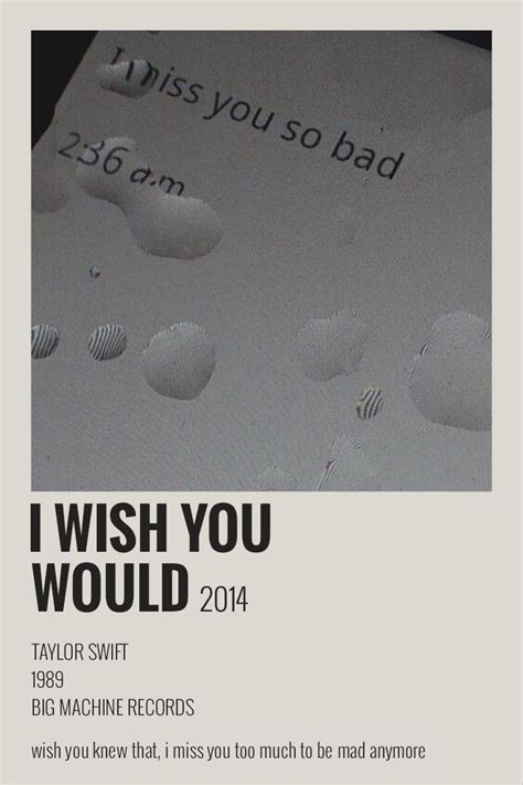 I Wish You Would polaroid poster in 2021 | Taylor swift songs, Taylor swift lyrics, Taylor swift ...