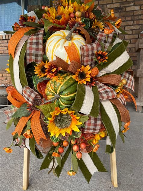 Fall Wreath Harvest Wreath Fall Decor Harvest Pumpkin - Etsy