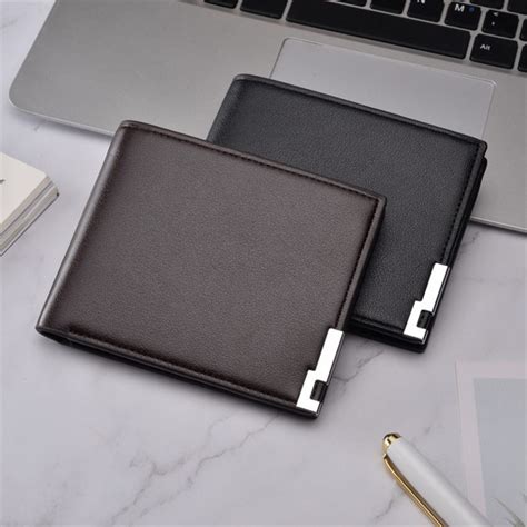 New Slim Ultra-thin Casual Leather Short Bifold Wallets for Men