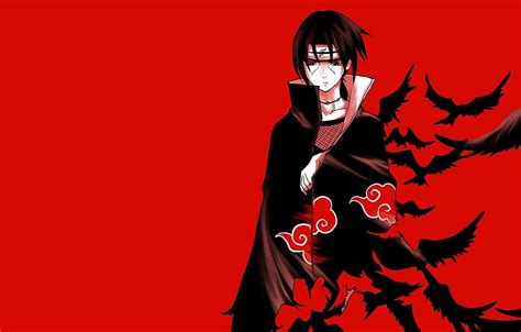 Naruto, Naruto, red background, Uchiha Itachi for , section прочее ...