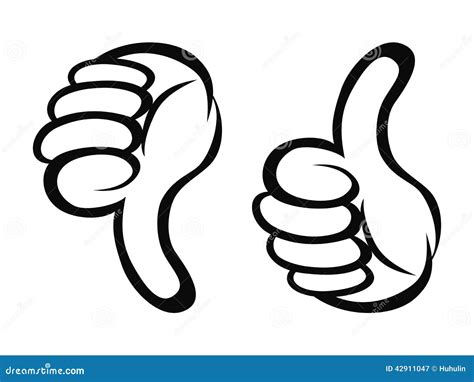 Thumbs Up And Down Cartoon Style Stock Vector - Image: 42911047