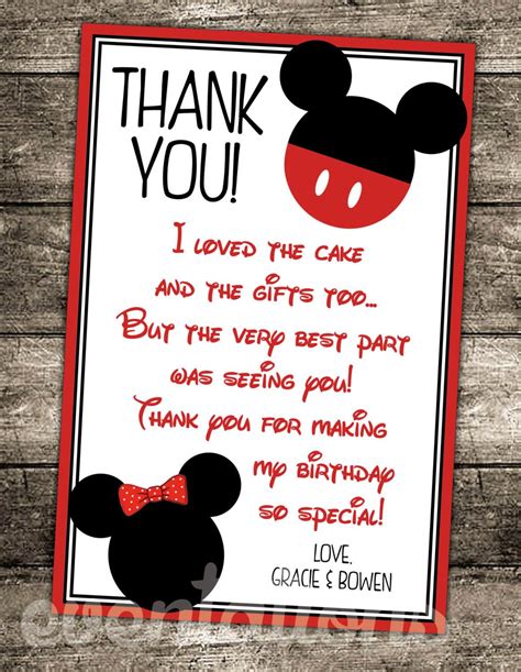 Oh "twodles" mickey mouse birthday thank you card by EVENTATIONS on ...