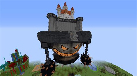 I built bowsers castle from paper mario 64 : Minecraft