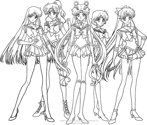 Sailor Moon Crystal group coloring pages