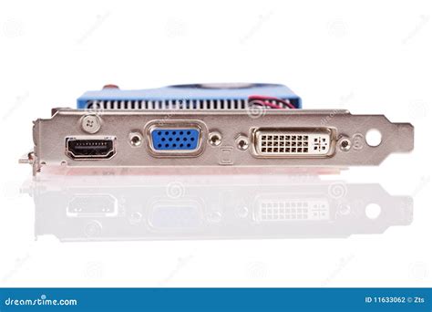 Video Card with HDMI, VGA and DVI Connectors Stock Photo - Image of isolated, videocard: 11633062