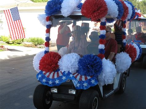 photos of 4th of july decorated golf carts