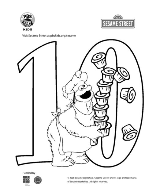 Sesame Street Coloring Pages Numbers For Kids