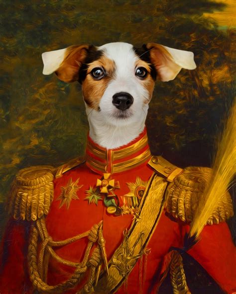 Renaissance Dog Portrait,admiral Dog Canvas,general Dog Costume,custom Pet Portraits,pet Lovers ...