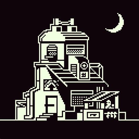 1-bit Style Building/Storefront : r/PixelArt