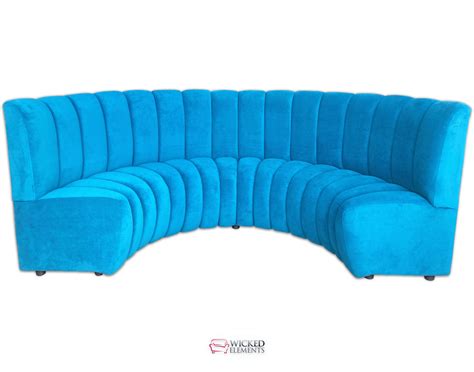 2x Gorgeous Blue/Teal Circular Booth Seats With Built In Large Over ...