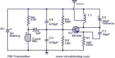 Simplest FM Transmitter-Modulation Circuit with BF494 radio frequency transistor