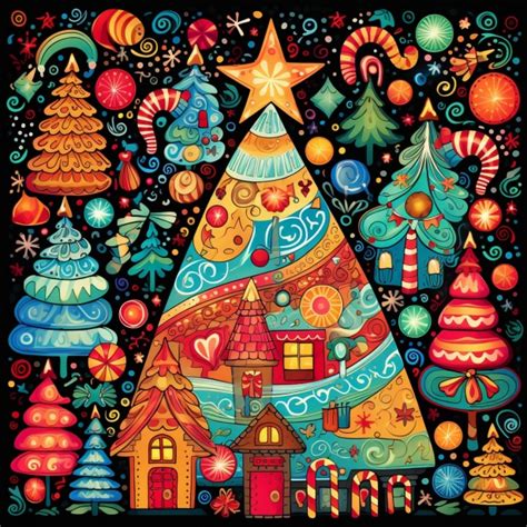 Christmas Tree Doodle Art Free Stock Photo - Public Domain Pictures