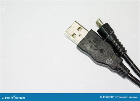 USB Cable Used To Transfer Data from Other Device To Computer Hard Disk. Stock Image - Image of ...