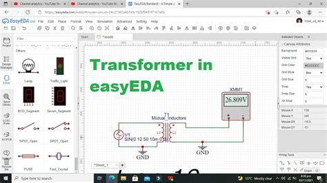 how to use a transformer in easyEDA | Transformer simulation in easyEDA ...