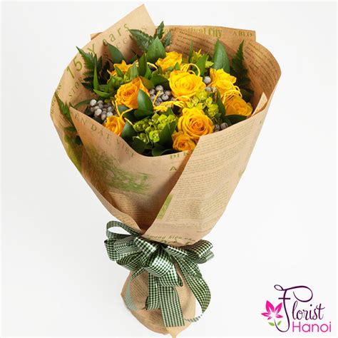 Yellow roses bouquet for birthday