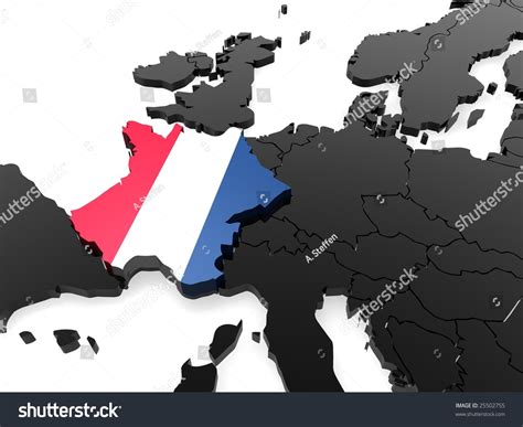 France 3d Map Stock Photo 25502755 : Shutterstock