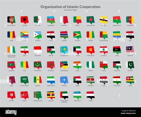 Organisation of Islamic Cooperation Countries flag icons collection Stock Vector Image & Art - Alamy