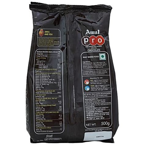 Buy Amul Pro Whey Protein Malt Beverage Health Drink With Dha Chocolate ...