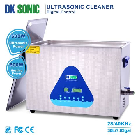 DK SONIC Large Ultrasonic Carburetor Cleaner 30L600W Lab Ultrasonic Gun Heater Timer Bath for ...